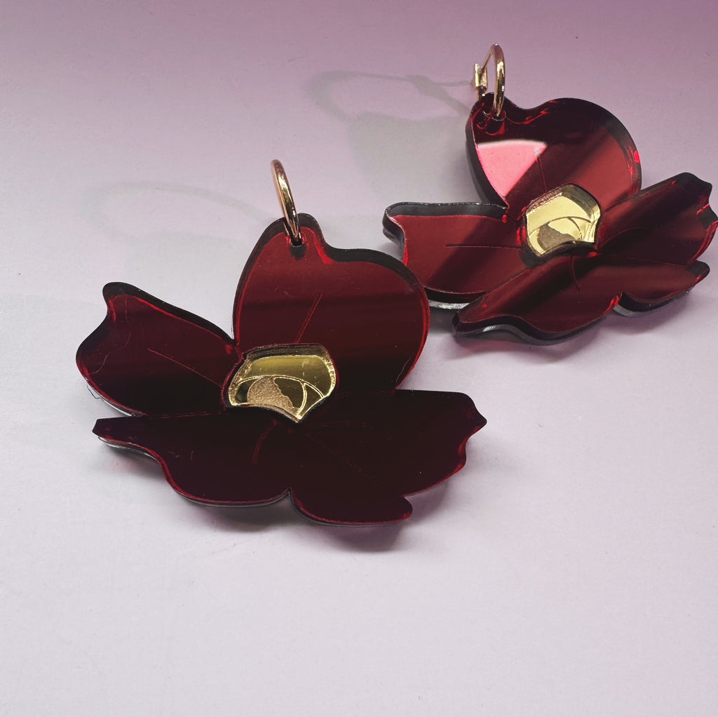 handmade surreal flower earrings