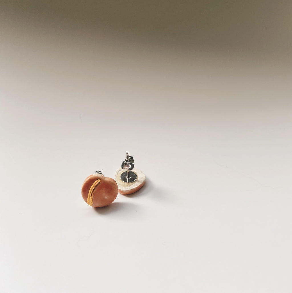 peach ceramic studs