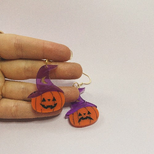 pumpkin acrylic earrings
