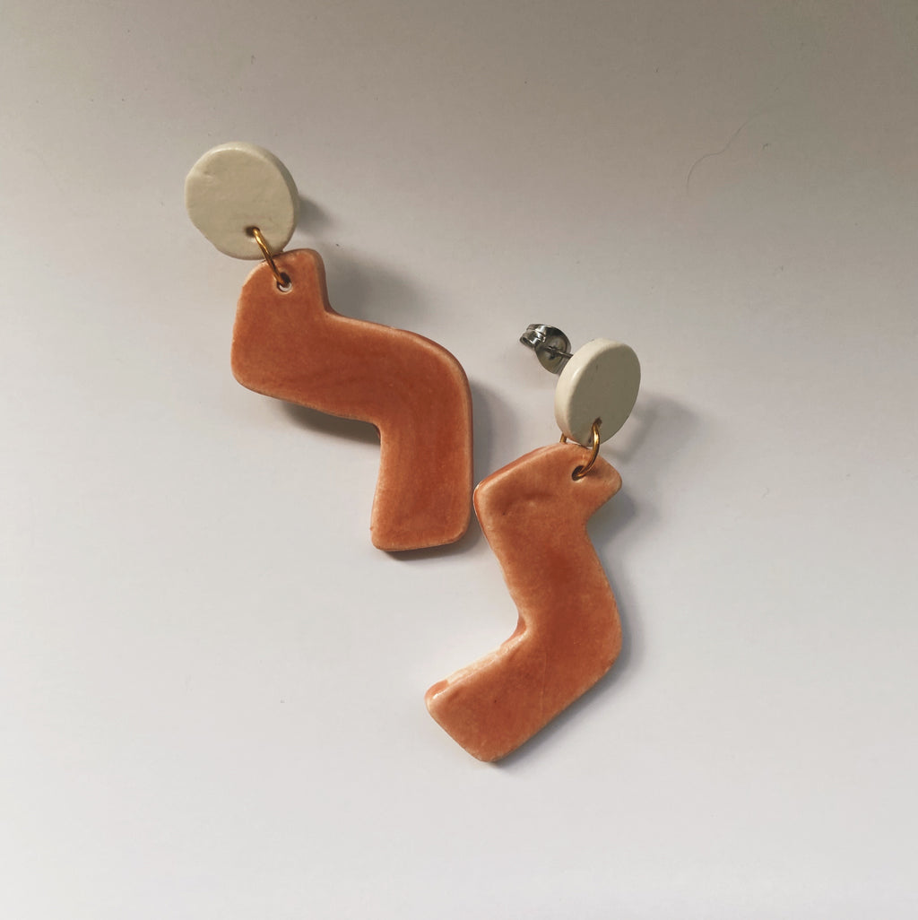 ceramic statement earrings