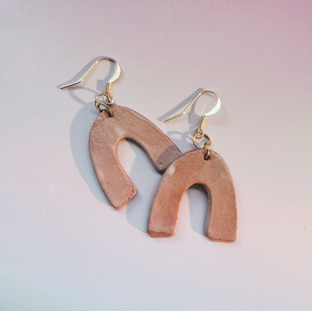 ceramic arch earrings