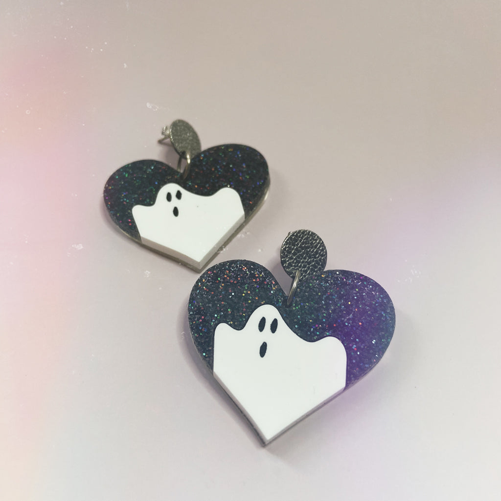 ghost acrylic earrings