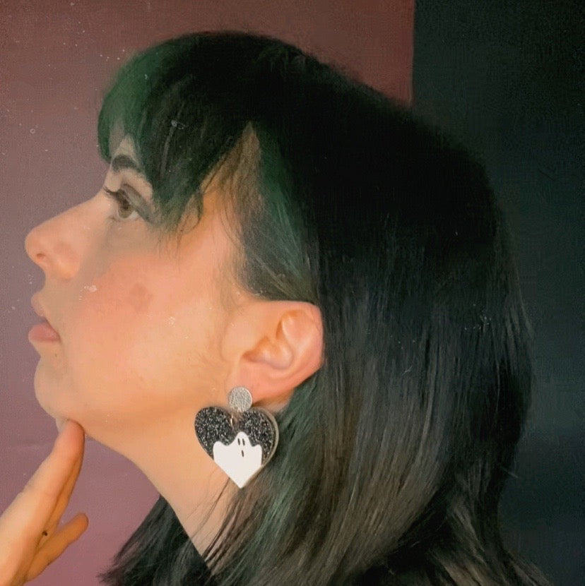 ghost acrylic earrings