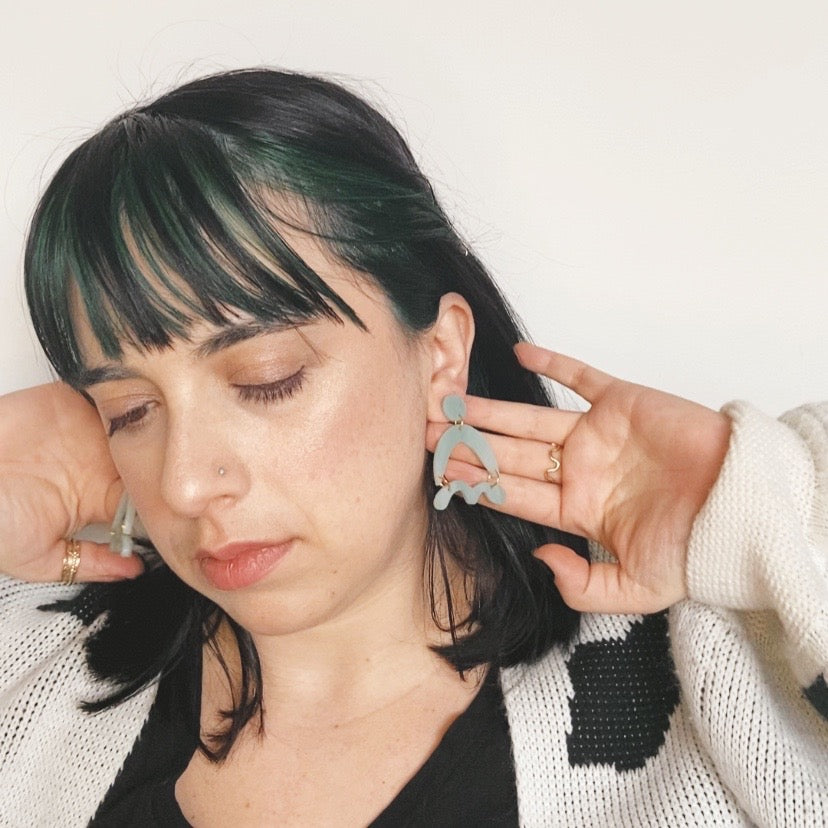 checkered print acrylic earrings