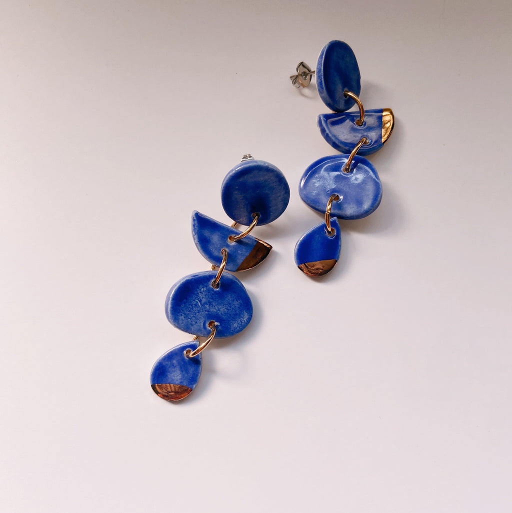 cobalt ceramic earrings