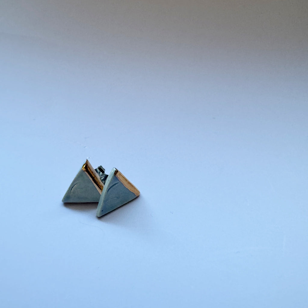 Triangle Gold Dipped Studs - gloriafaye