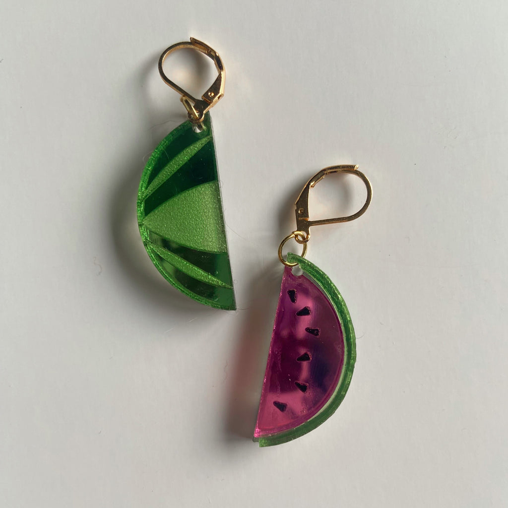 watermelon handmade acrylic earrings