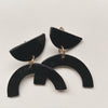 Black Arch Statement Earrings - gloriafaye