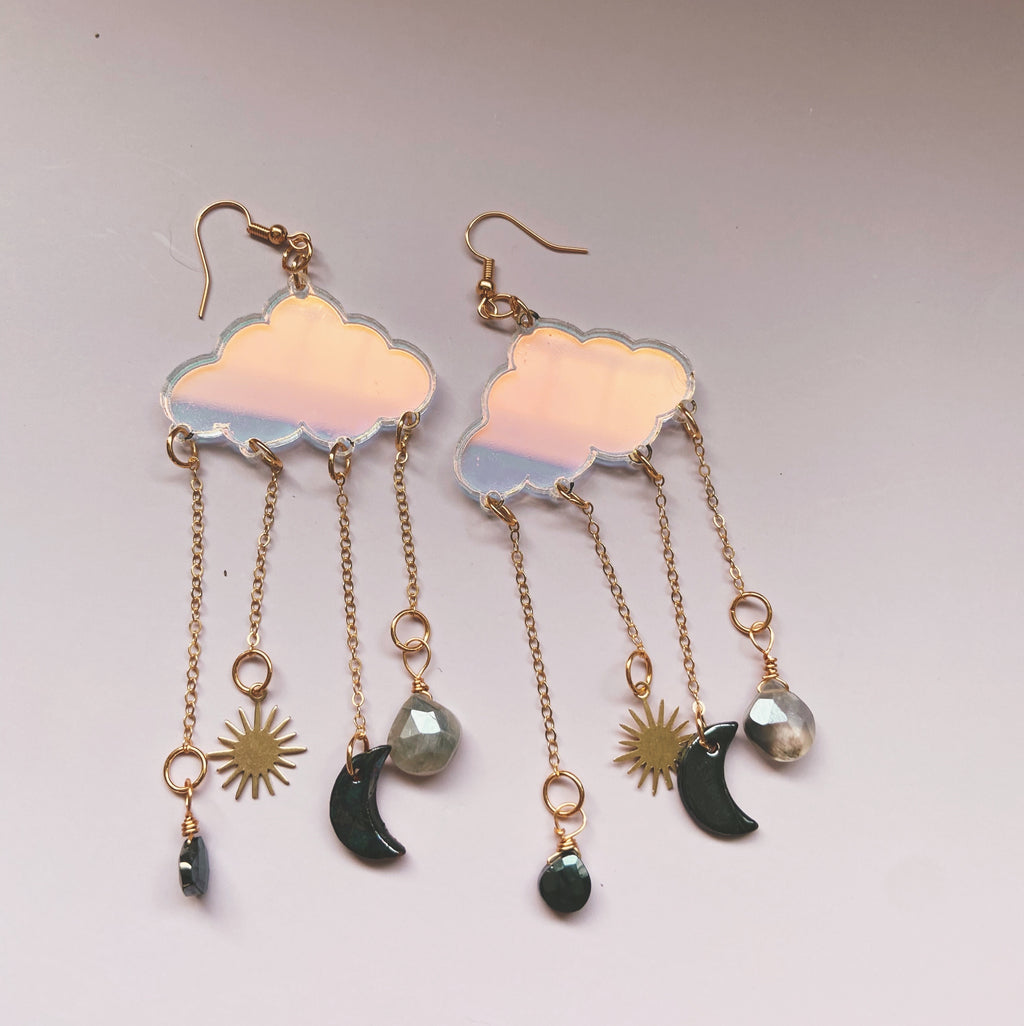 acrylic and ceramic earrings