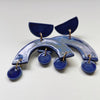 Cobalt Blue Arch Statement Earrings - gloriafaye