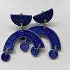 Cobalt Blue Arch Statement Earrings - gloriafaye