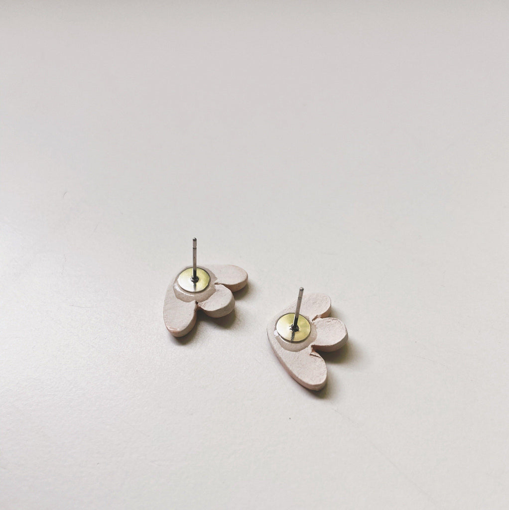 pink and gold abstract studs