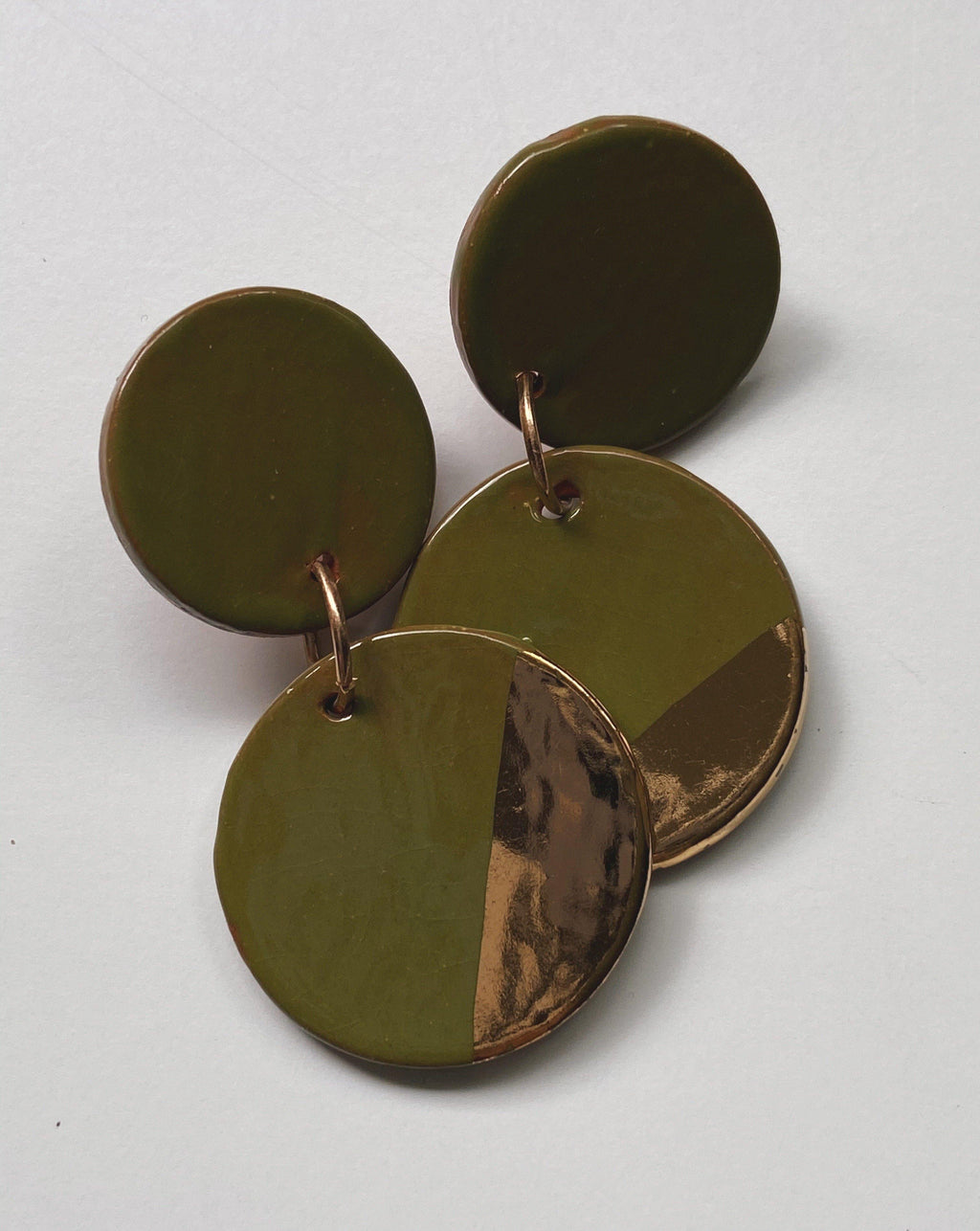 GILA- Avocado and Gold Earrings - gloriafaye