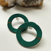 teal ceramic studs