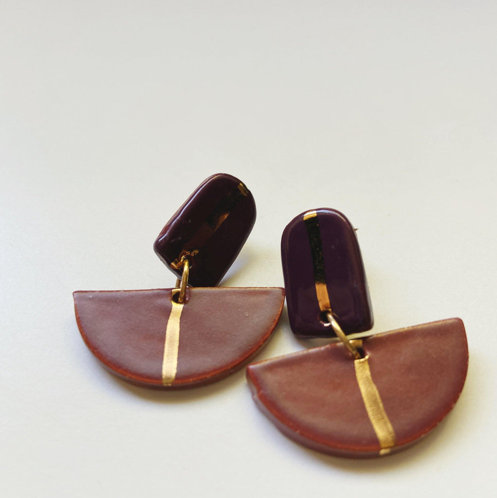 Mauve and Purple drop earrings - gloriafaye