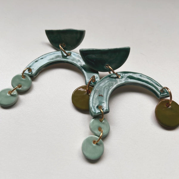 MYTH - Teal Asymmetrical Dangle - gloriafaye