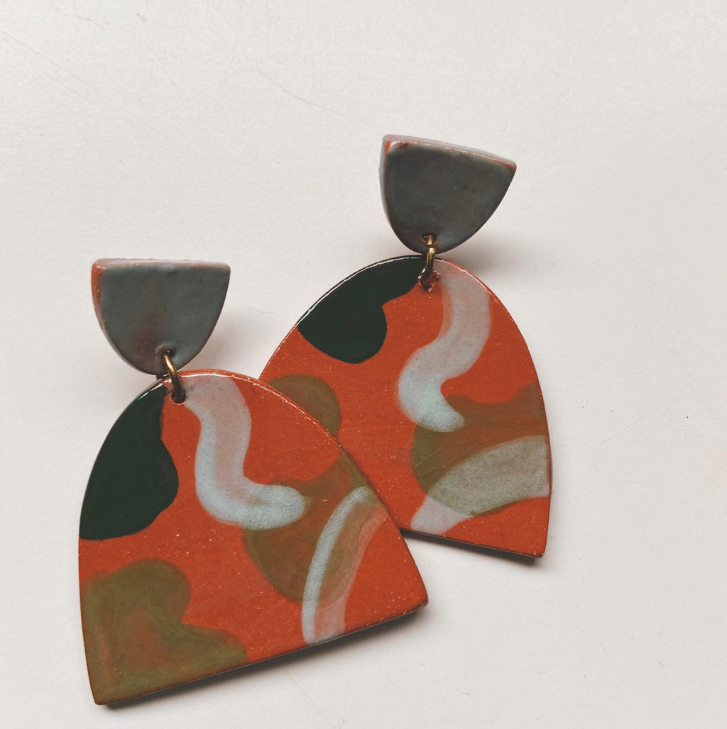 large ceramic earrings