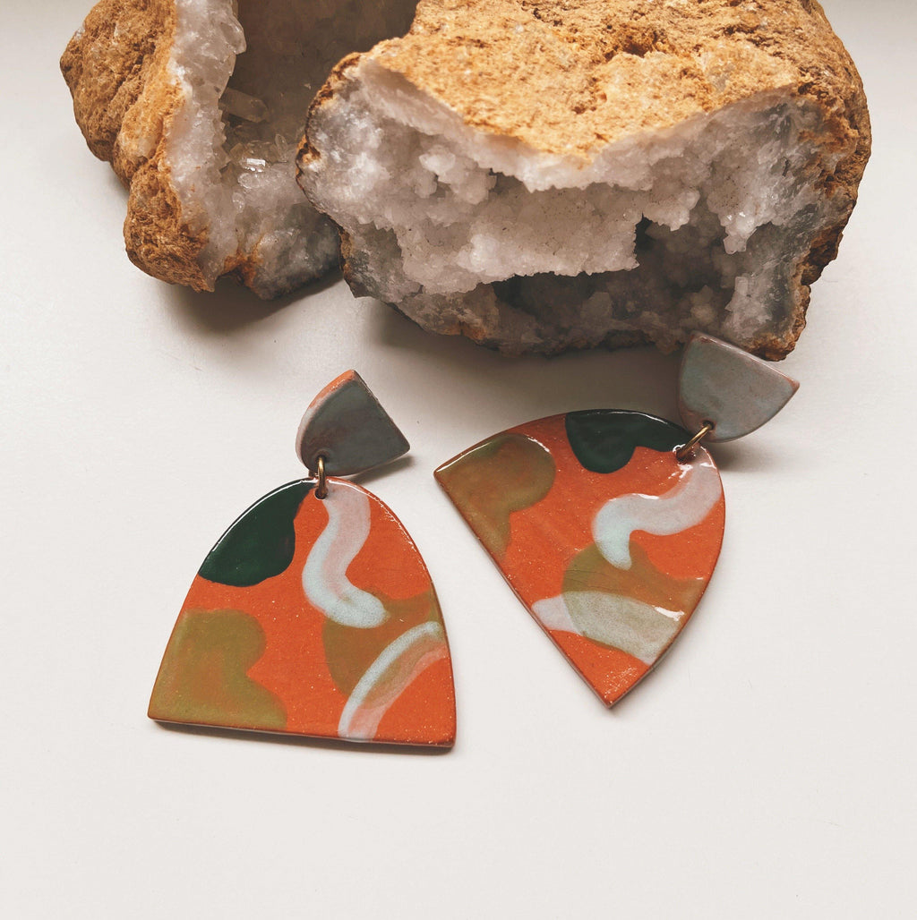 large ceramic earrings