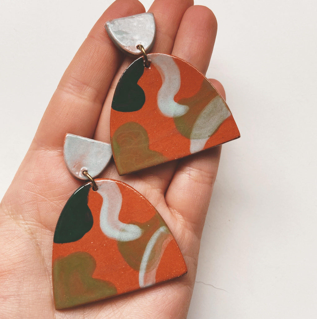 large ceramic earrings