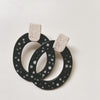 Black and white ceramic hoops