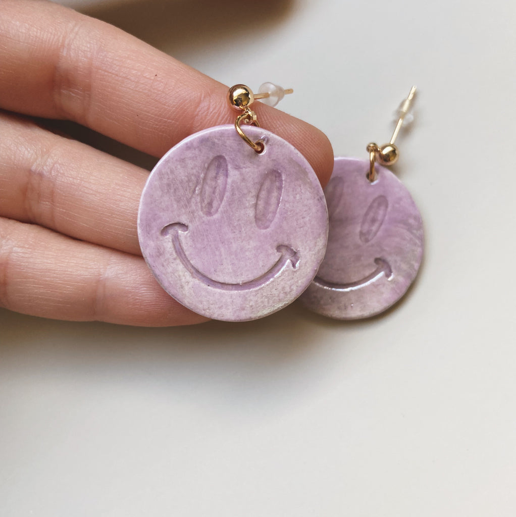 smiley ceramic  earrings