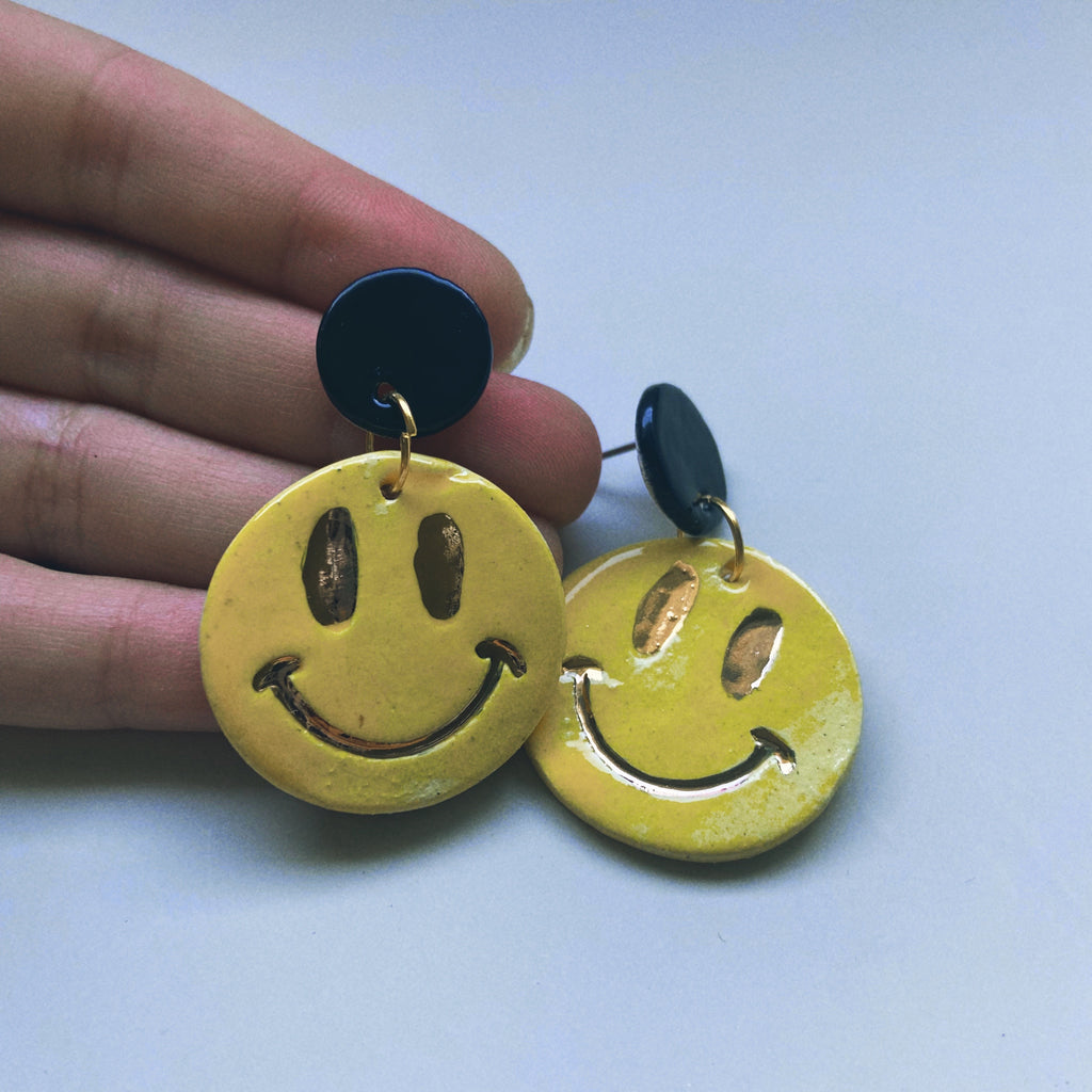 smiley ceramic  earrings