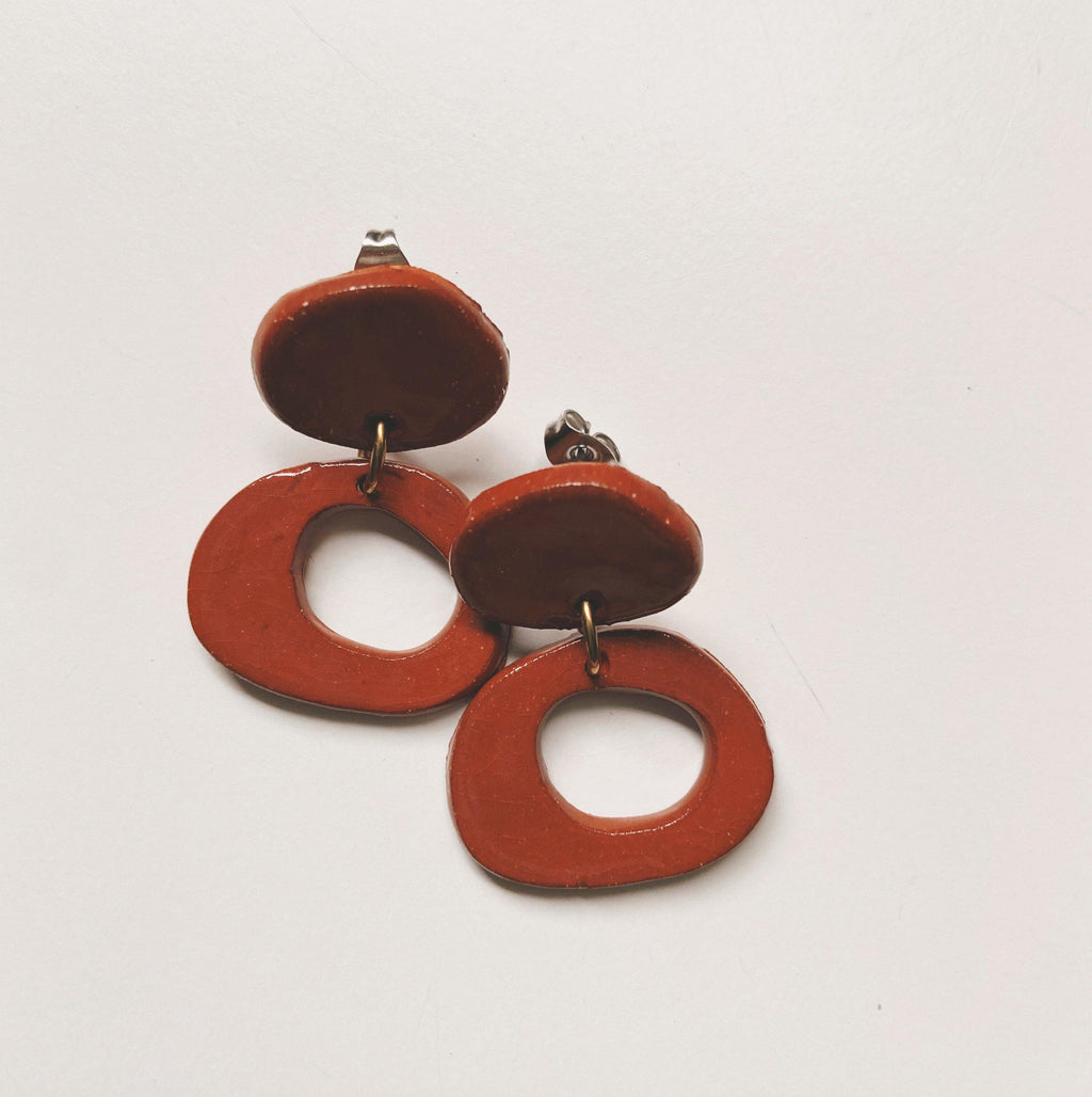 terra cotta ceramic earrings