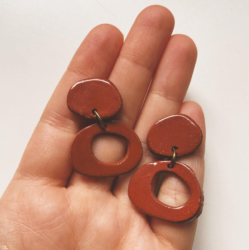 terra cotta ceramic earrings