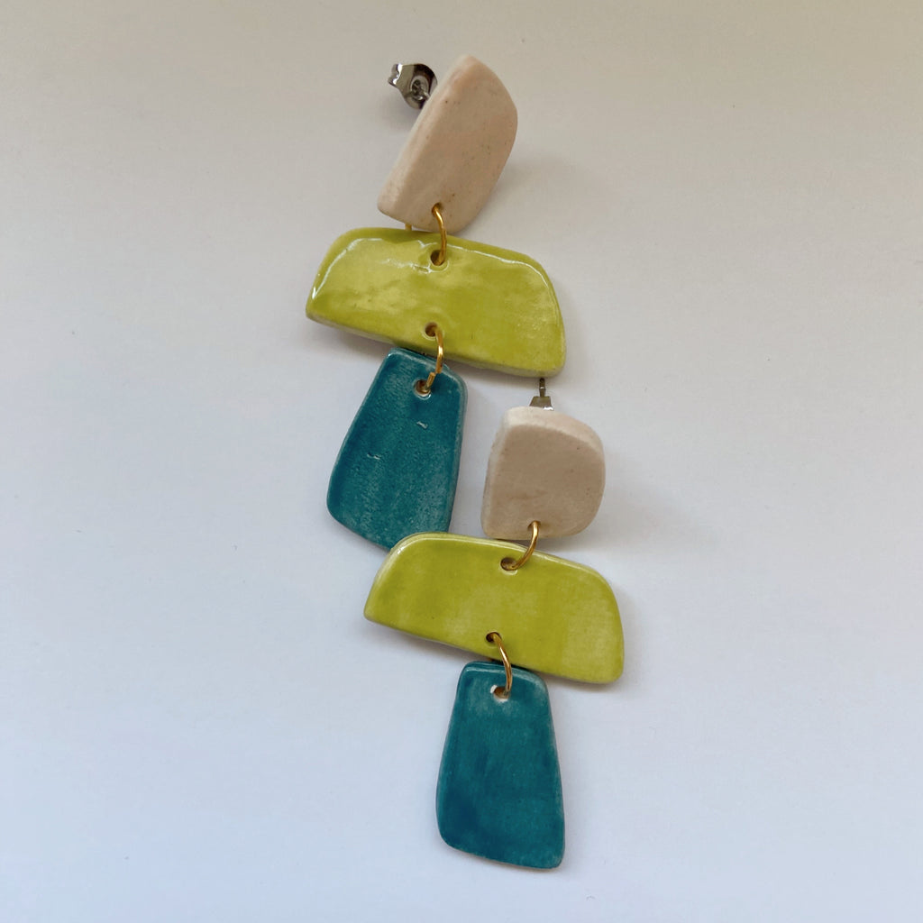 ceramic multi colored earrings