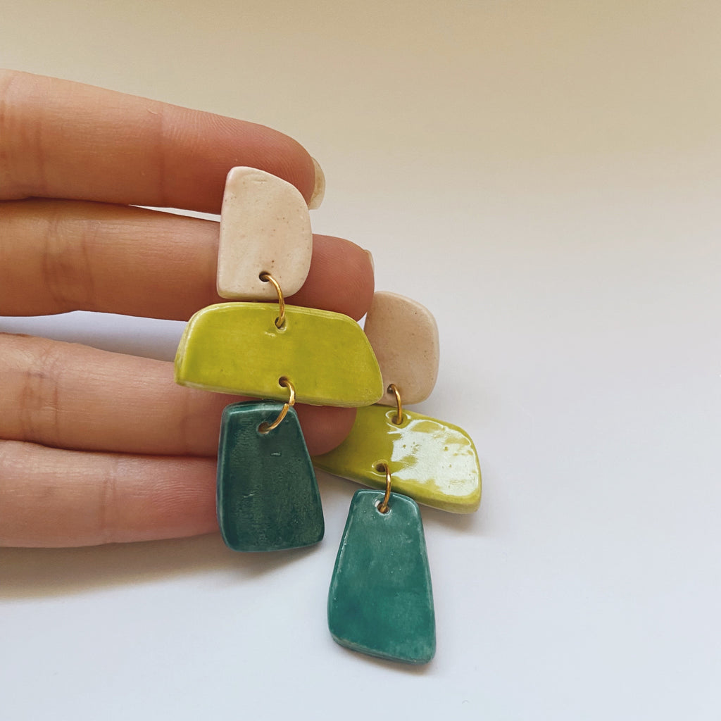 ceramic multi colored earrings