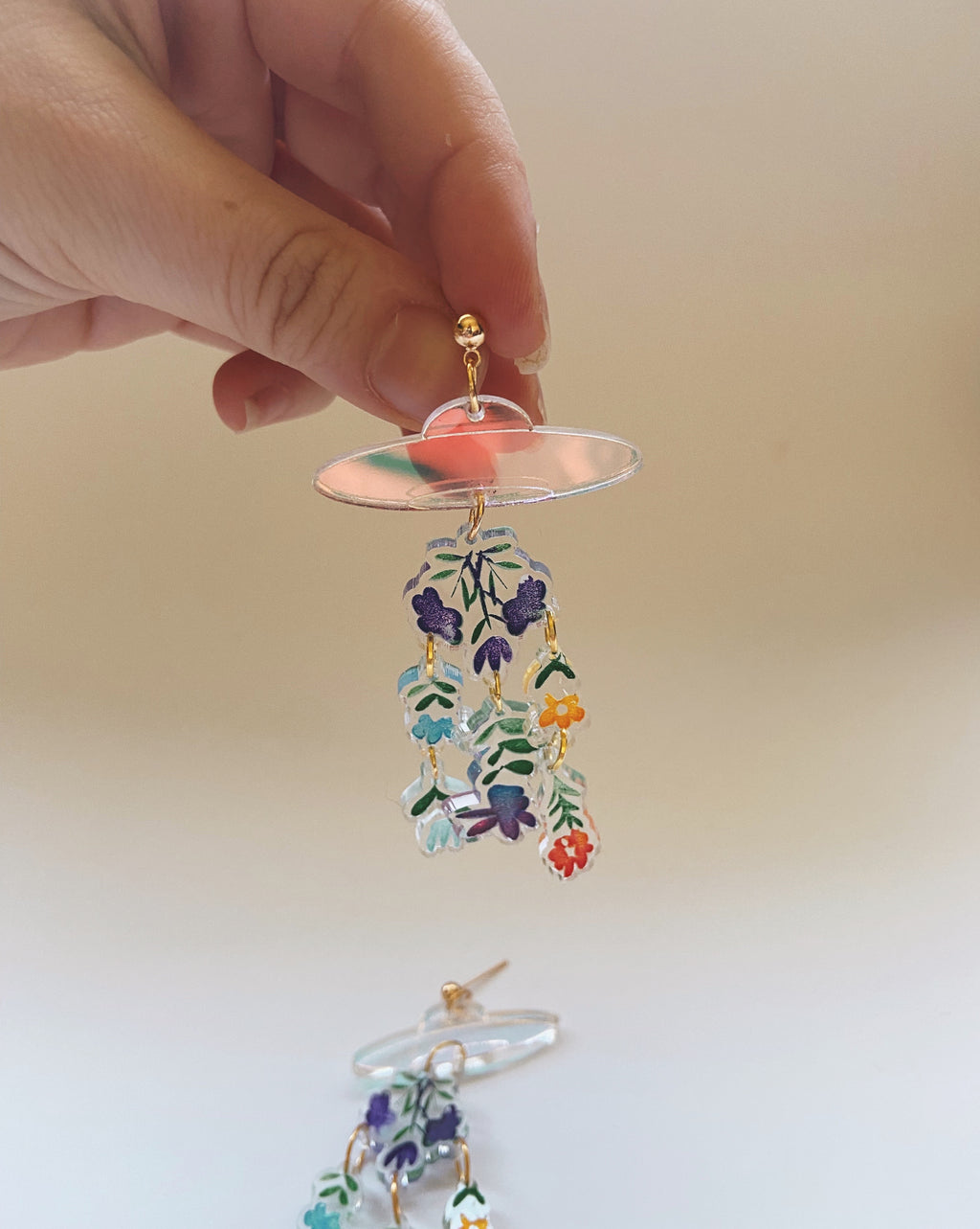 acrylic ufo earrings