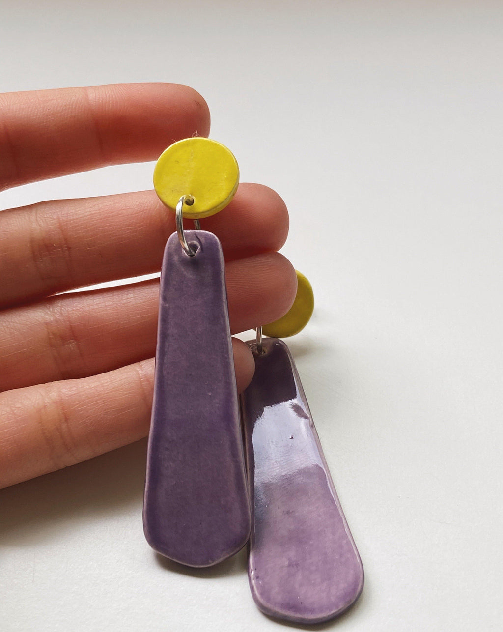 WOO- Lavender tear drop statement earrings - gloriafaye