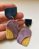 purple, yellow and navy classic arch earrings