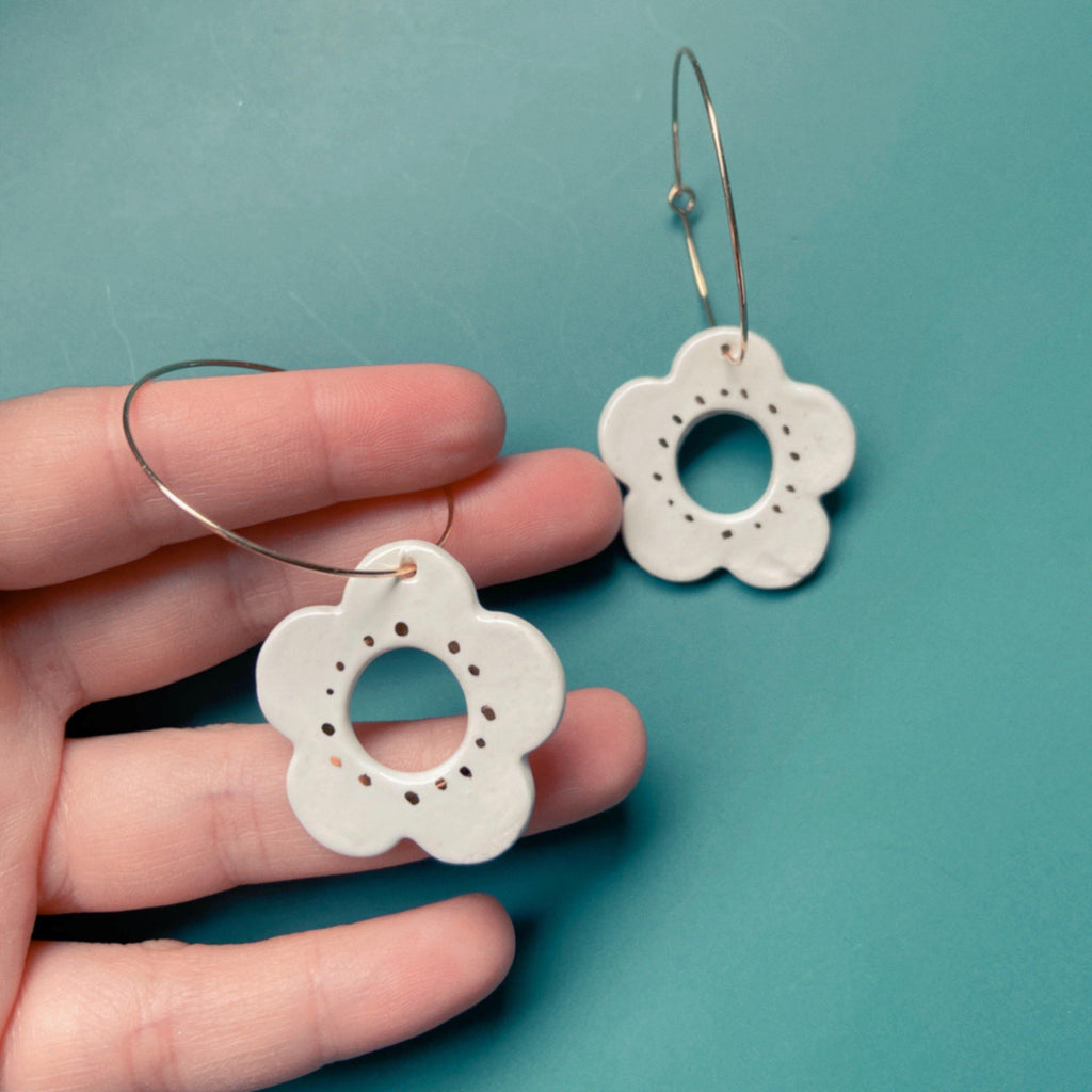 ceramic statement earrings