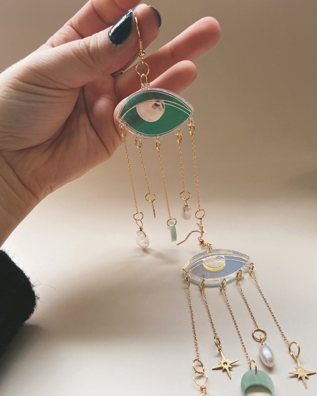 evil eye acrylic earrings