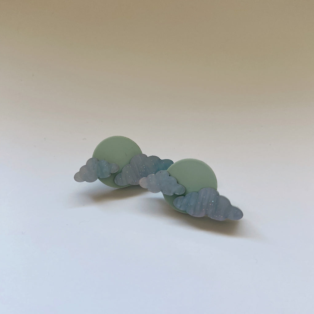 acrylic stud cloud earrings