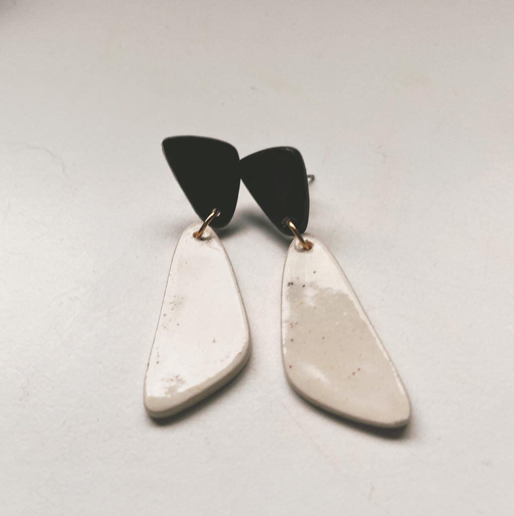 black and white ceramic earrings