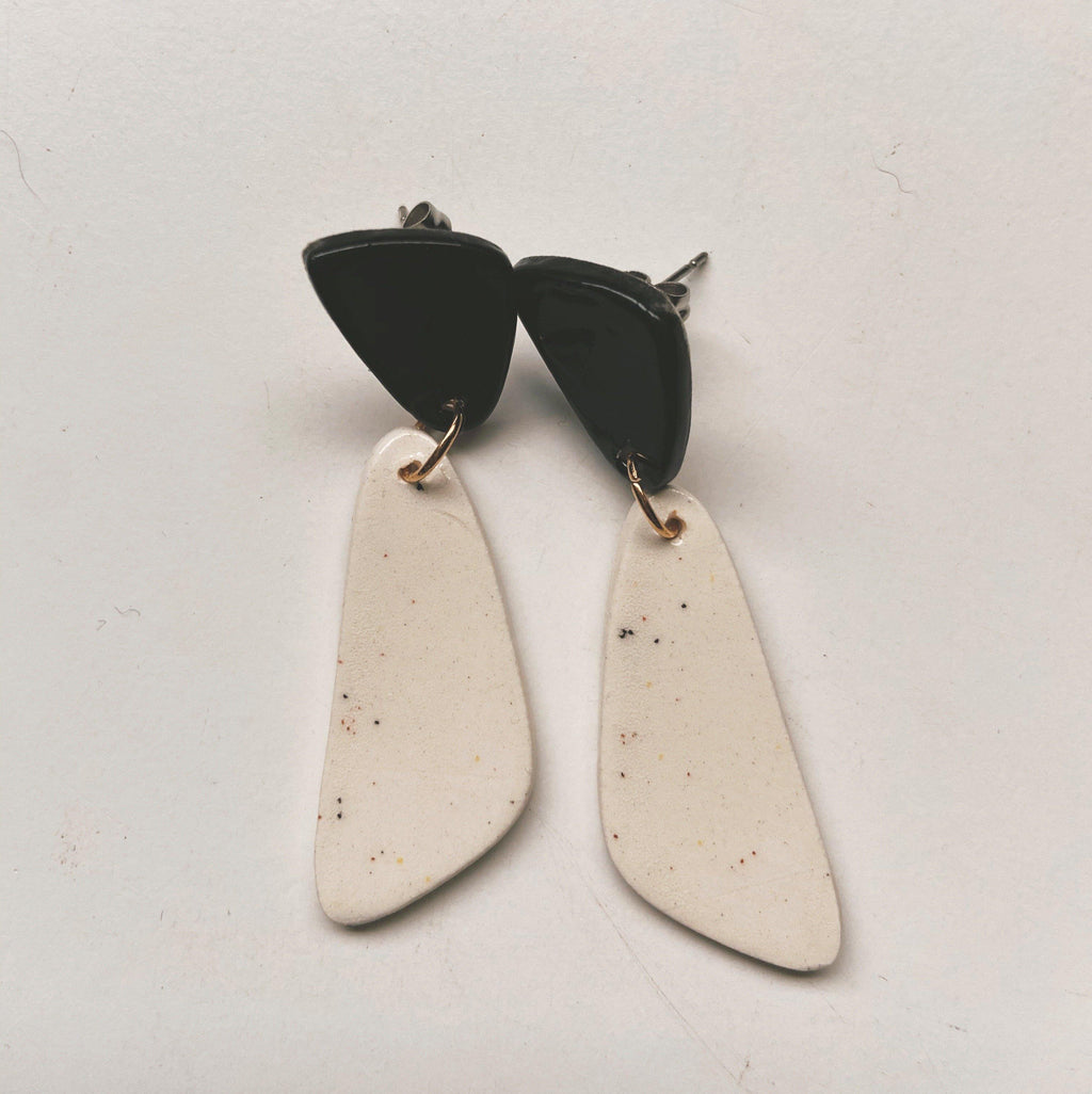 black and white ceramic earrings