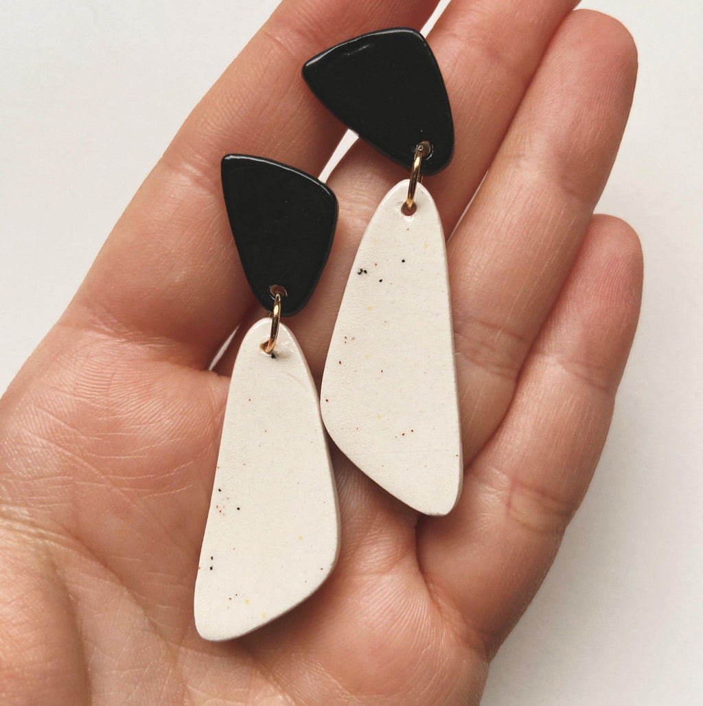 black and white ceramic earrings