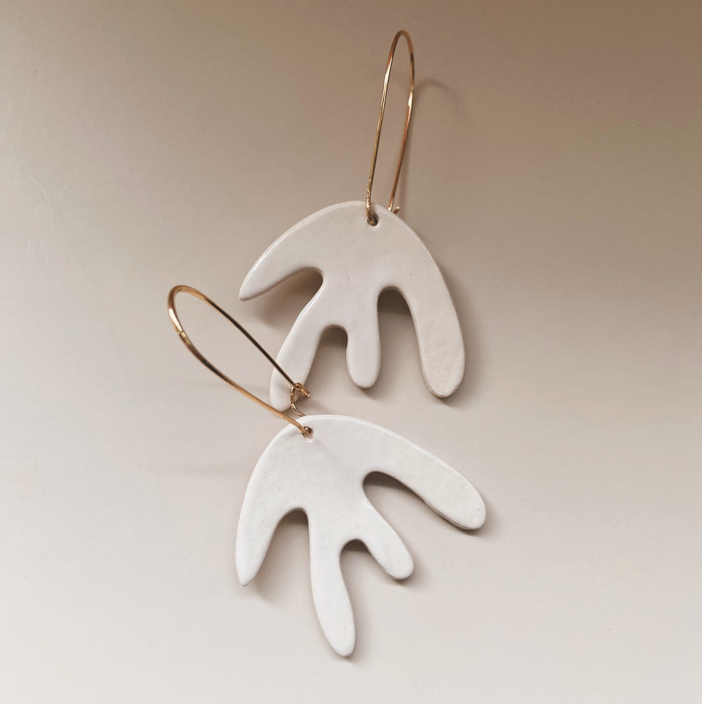 white ceramic earrings