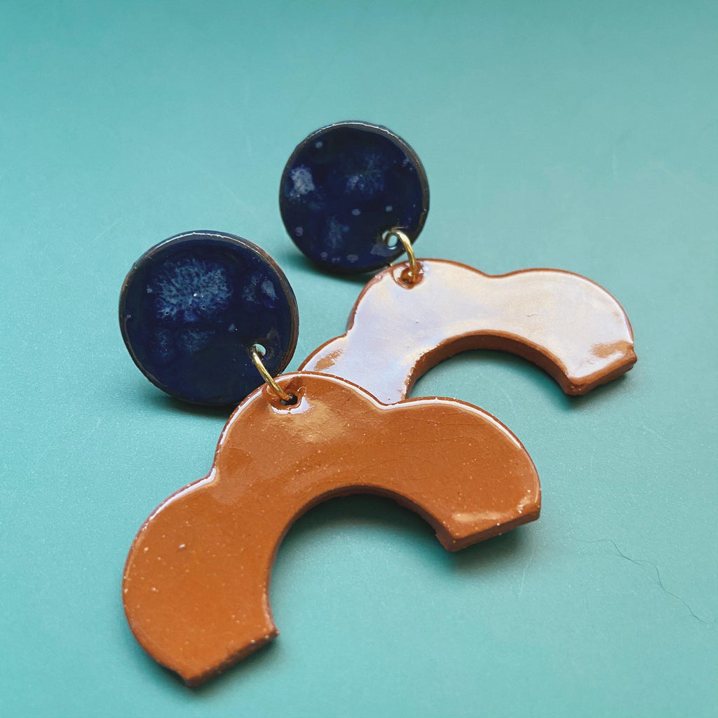 terra cotta ceramic earrings