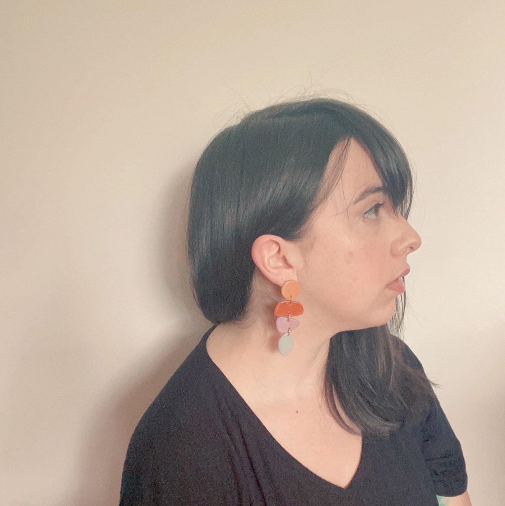 ceramic statement earrings