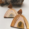 rainbow earth ceramic earrings
