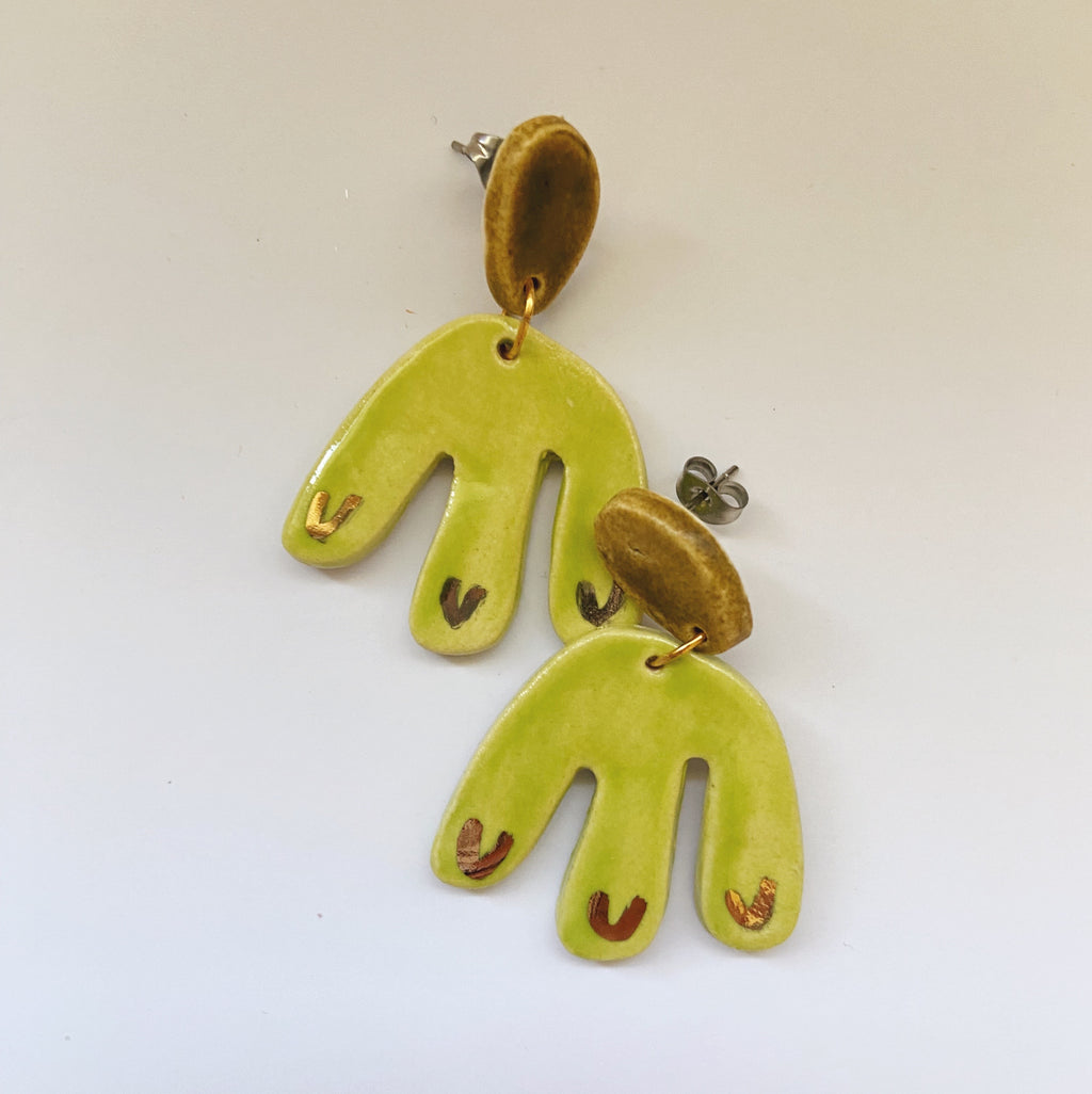 ceramic abstract earrings