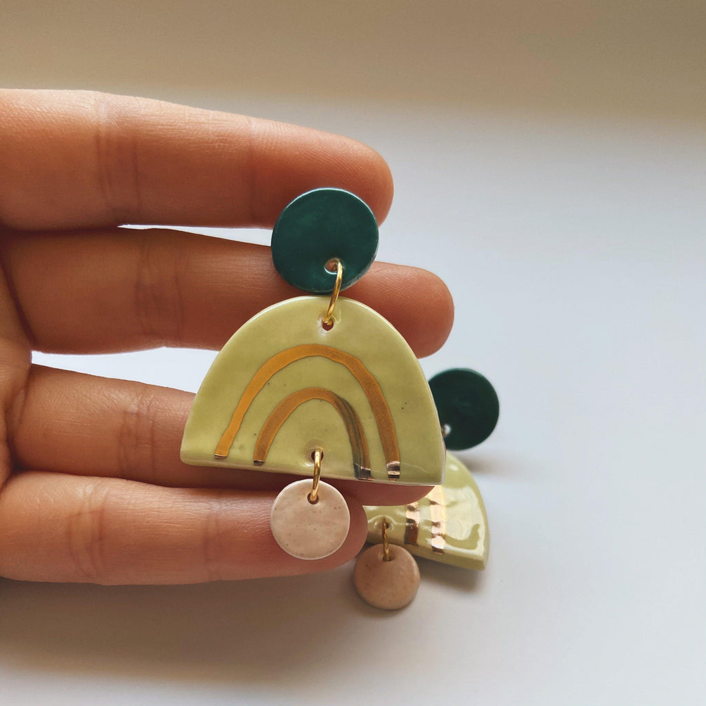 multi colored ceramic earrings