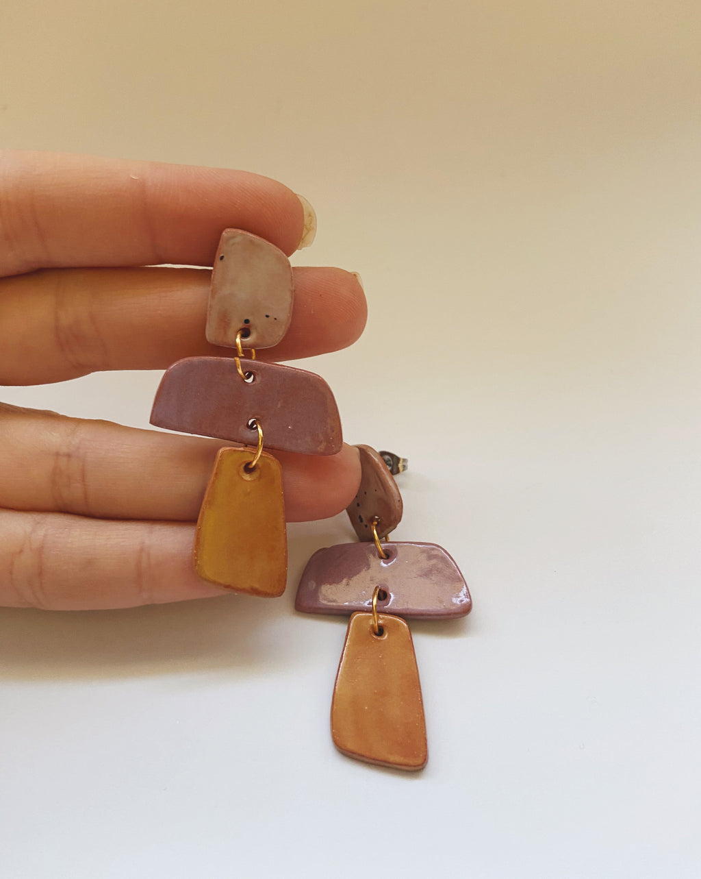 ceramic abstract earrings