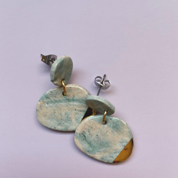 marbled ceramic earrings
