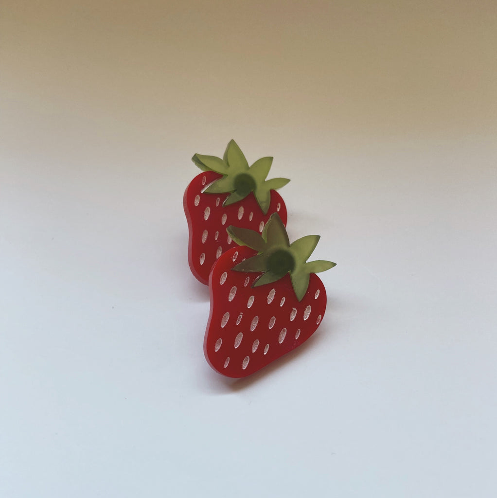 acrylic strawberry earrings