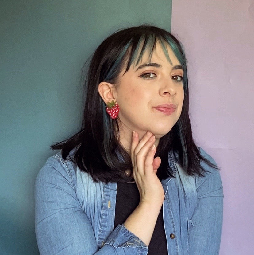 acrylic strawberry earrings