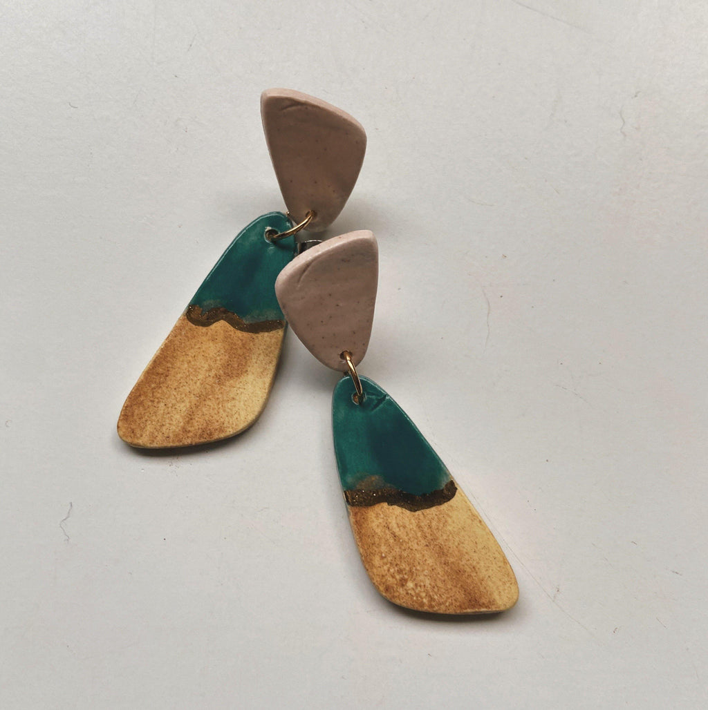 color block ceramic earrings